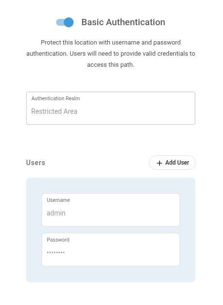 Basic Auth Configuration