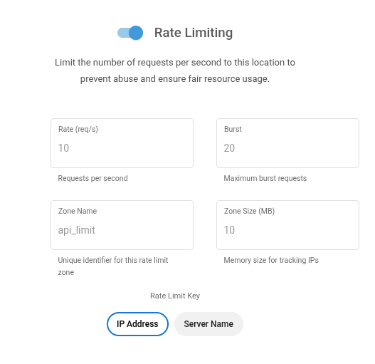 Rate Limiting Configuration